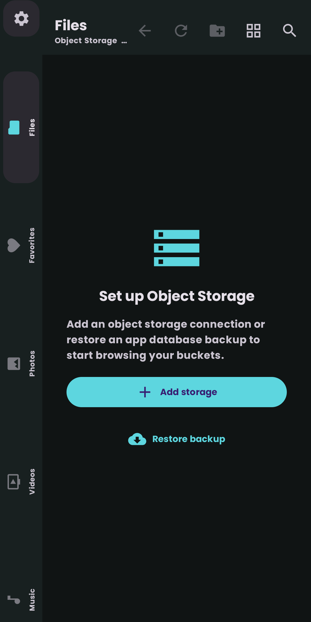 S3Dock first launch setup screen