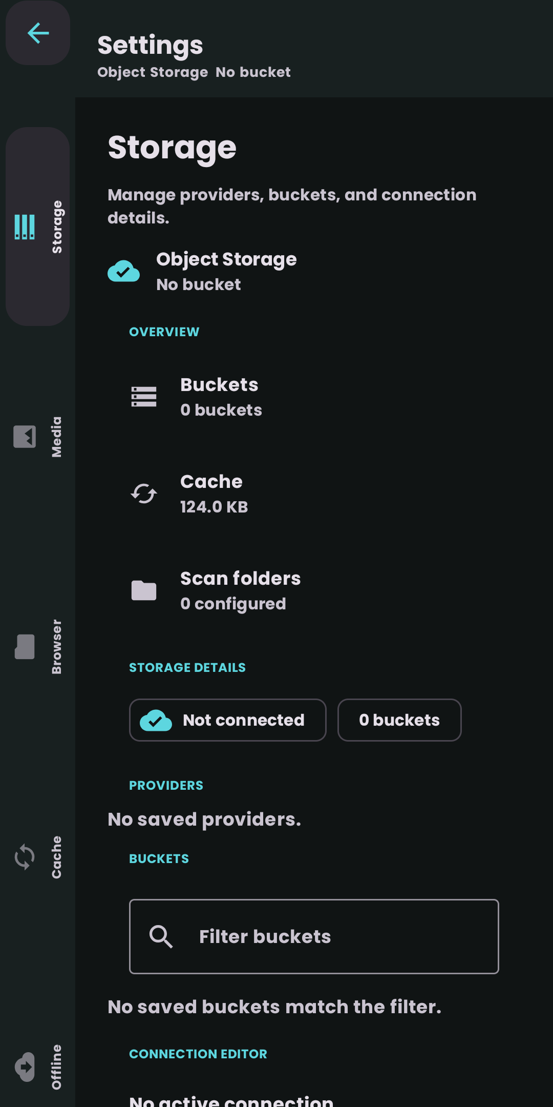 S3Dock Storage settings overview